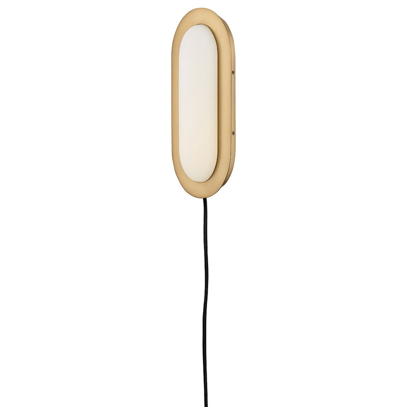 Heritage Brass Midcentury LED Vanity Light with Opal Glass Shade