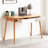 Solid Wood Computer Desk - 47'' Large Size Office Desk With 2 Drawers, Modern Simple Style PC Table With Gap Design For Home Office, Work, Student, Study, Makeup Workstation (Beech)