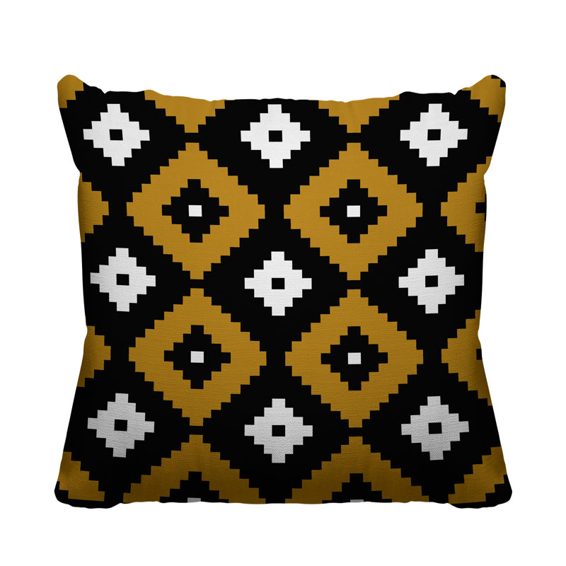 Coussin intérieur / extérieur Nosi, L 17 po x H 17 po, Jaune