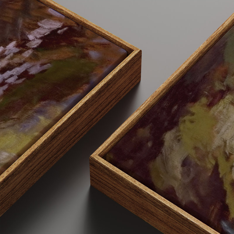 «Vintage Landscape Wall Art», ensemble de 2 toiles encadrées 20 x 60 pouces, Naturel