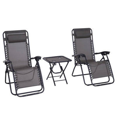 90cm Long Reclining Chaise Lounge Set
