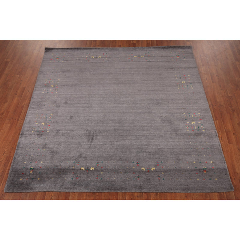Tapis tribal gris Gabbeh 8 x 8