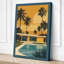Midcentury Pool House Mid-Century - Wrapped Canvas-366309686-366309688