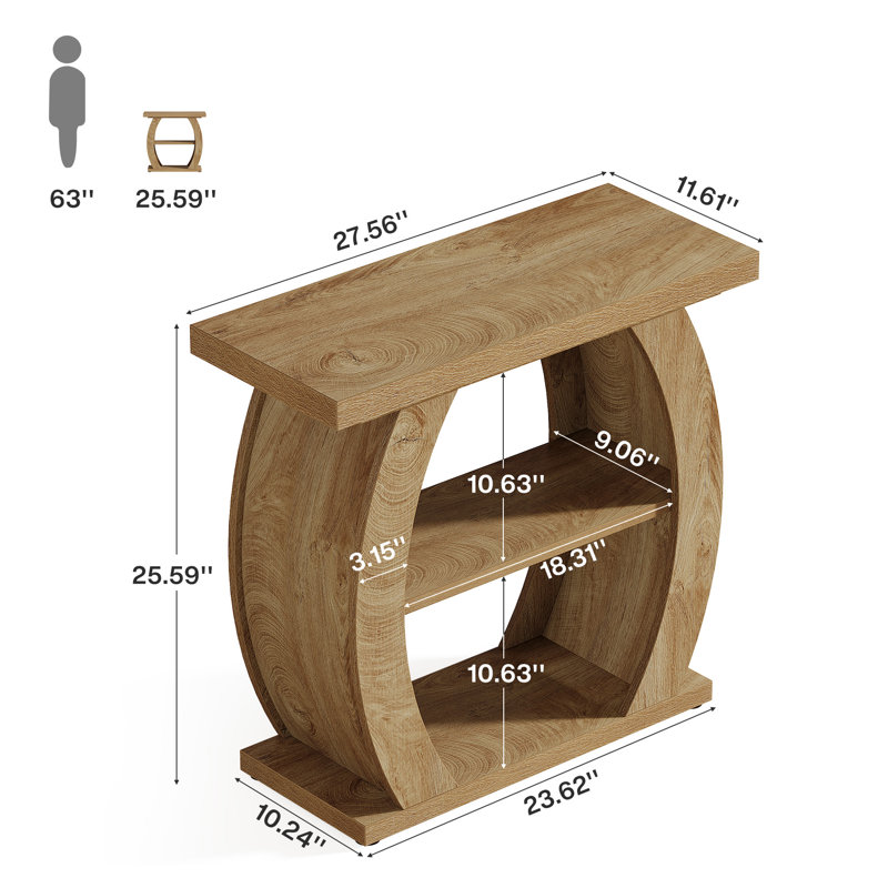 Table d'appoint à 3 niveaux pour salon, table de chevet en bois de style champêtre pour petits espaces, 1 article