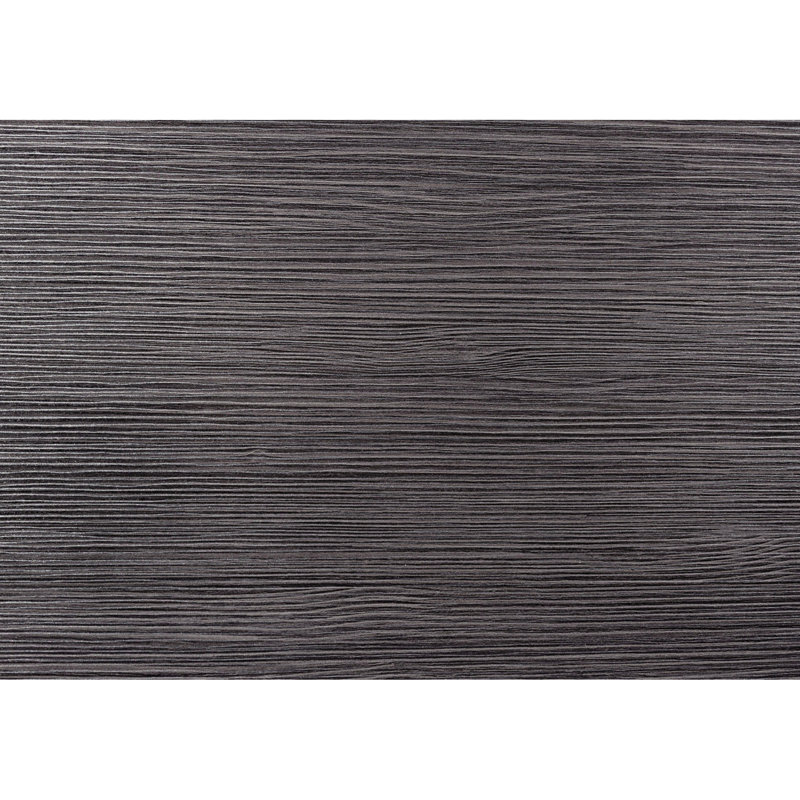 Bureau en stratifié gris pour la maison, 122 cm (48 po) avec pieds en métal noir, style industriel contemporain, idéal pour un ordinateur portable à domicile. Surface de style moderne.