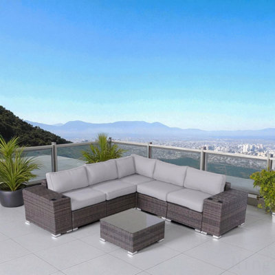 4-Piece Pre-Assembled Wicker Patio Furniture Set, With Cushions Outdoor