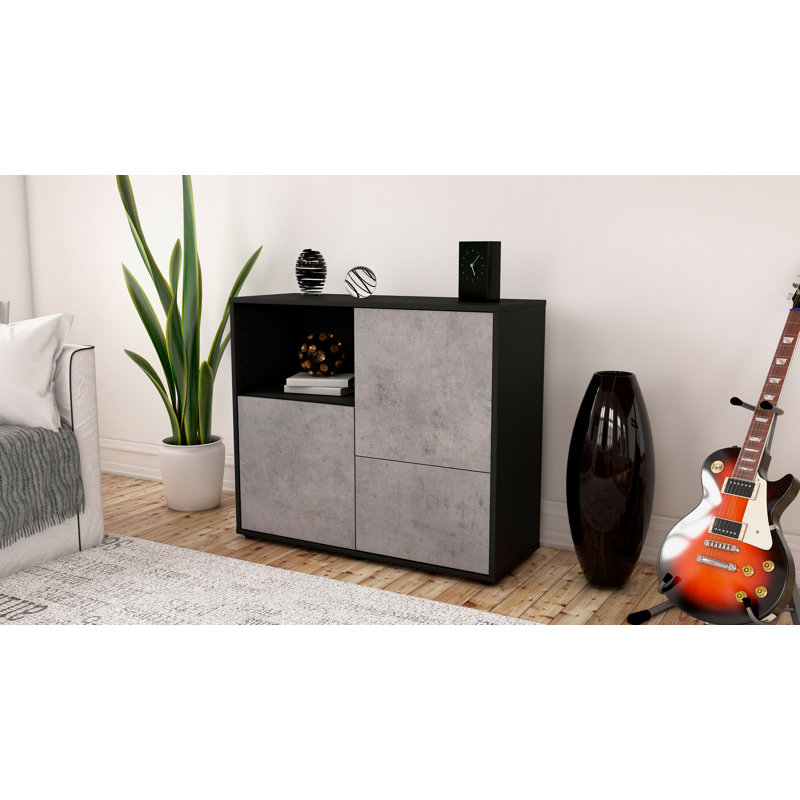 Powhattan 92cm Sideboard, Anthracite/Concrete
