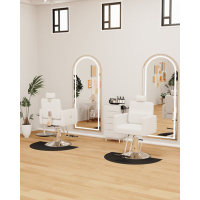 Fauteuil de massage inclinable en similicuir et fauteuil de coiffeur pour coiffeur rose