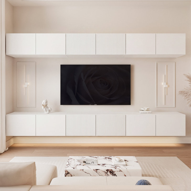 Unfinished TV Stand for TVs up to 88", White Matt