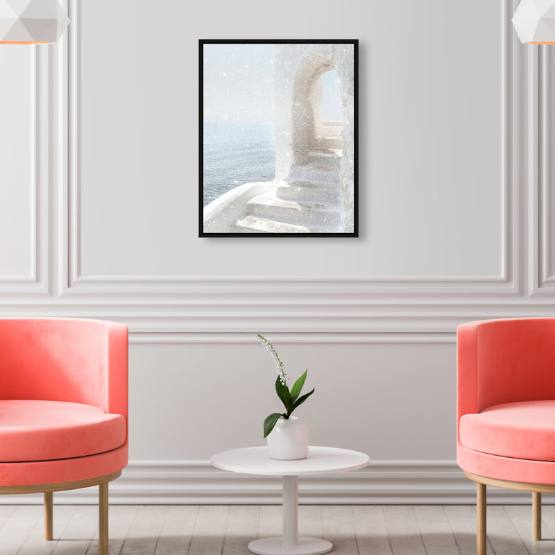 Stone Stairs II Nautical & Beach Canvas Print by Oliver Gal, Black Frame, 16 x 20, Black Floater Frame, 17"H x 21"W