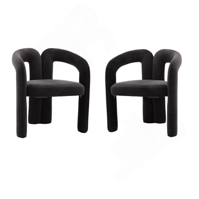 Ensemble confortable de chaises d'appoint rembourrées en velours pour divers espaces
