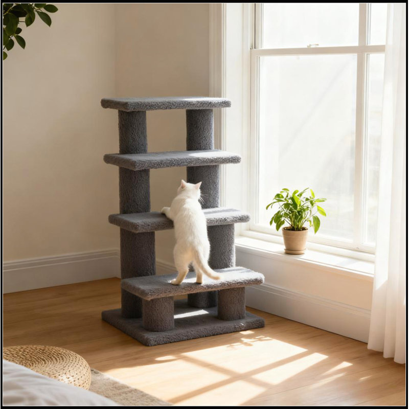 Escalier à griffer à plusieurs niveaux pour chat pour salon et chambre à coucher