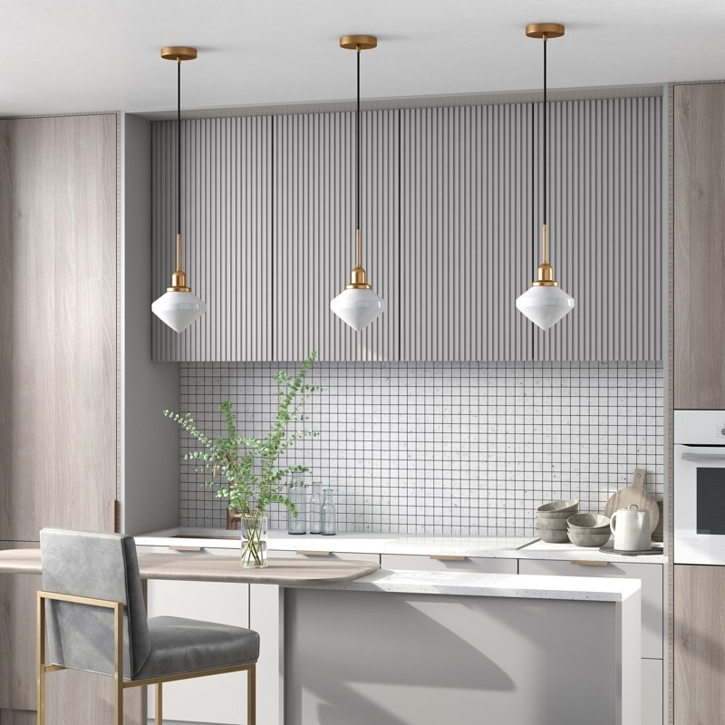 Chareen 1 - Light Single Pendant, White, Brass