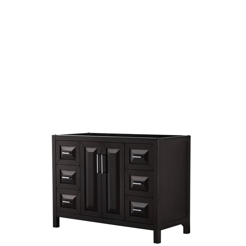 Daria 48'' W Single Vanity, Polished Chrome, White Cultured Marble, Dark Espresso