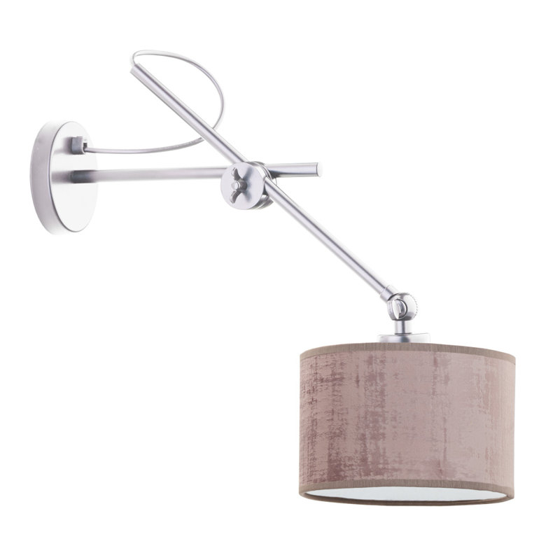 Ahyana Swing Arm Sconce, Silver, Pink