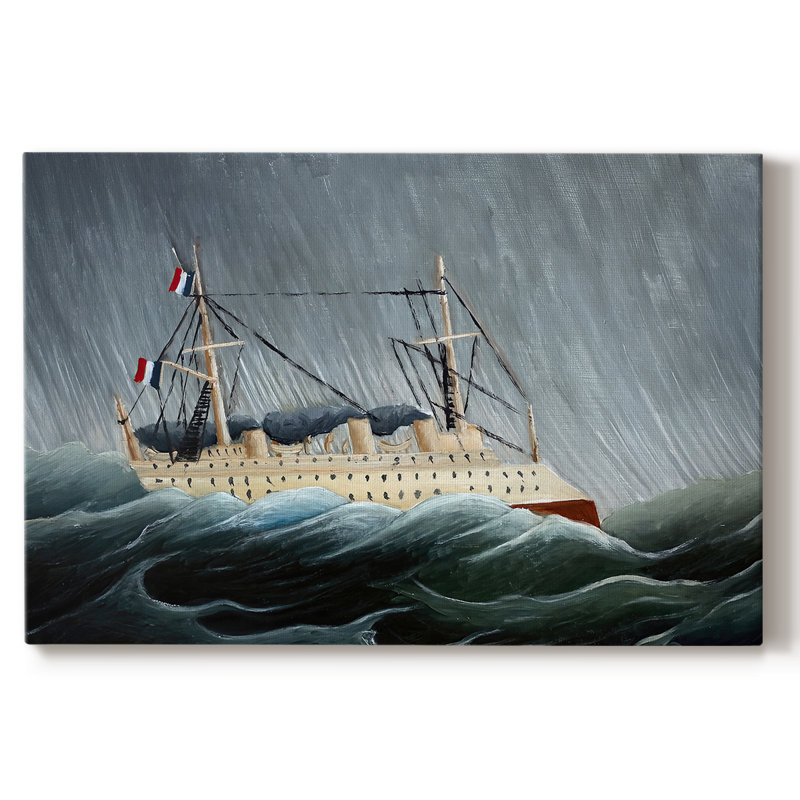 Un bateau dans une tempête (Navire dans la tempête) -Henri Rousseau-Toile tendue avec châssis-c. 1899, 18 x 27
