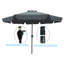 Parasol de patio extérieur avec rabat, 8 pièces, avec inclinaison, avec manivelle, sans base,