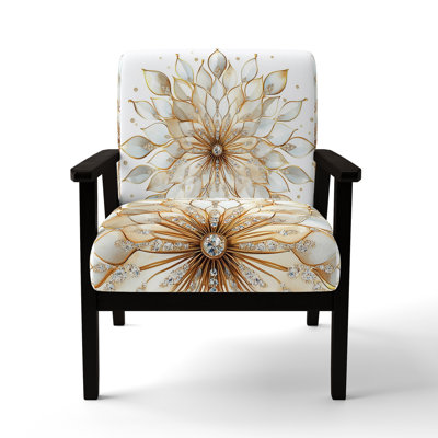 Abstract Art Deco Accent Chair - Crystal Chandelier Bloom I Arm Chair
