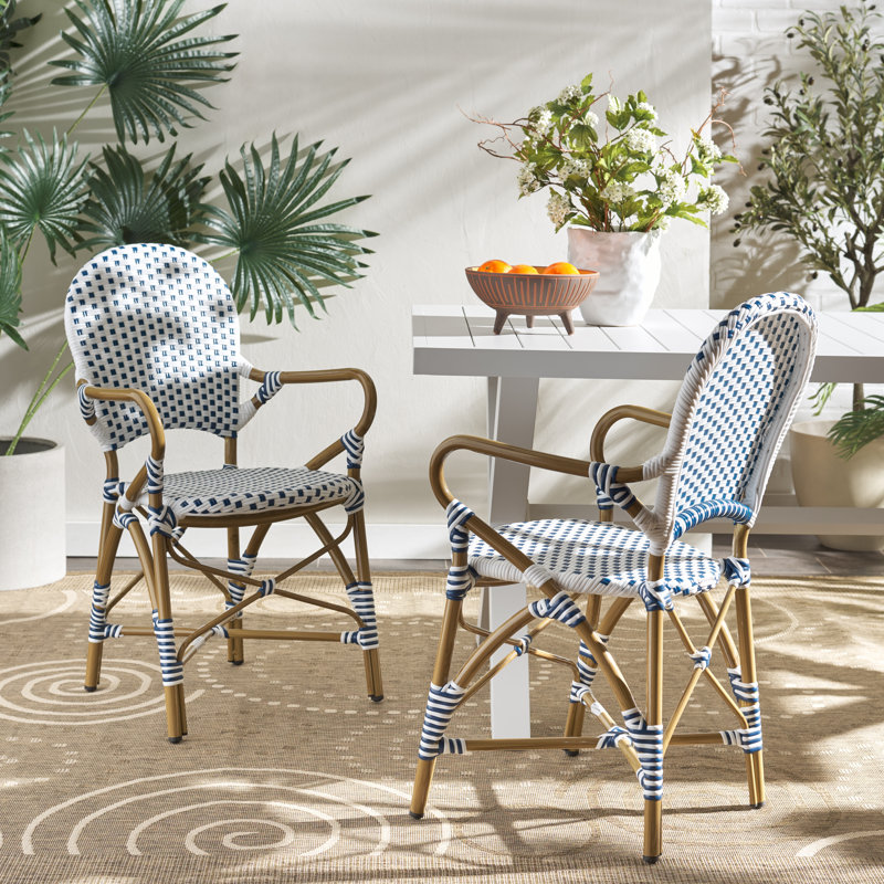 Everarda Outdoor Charlbury Garden Chair, Blue/White