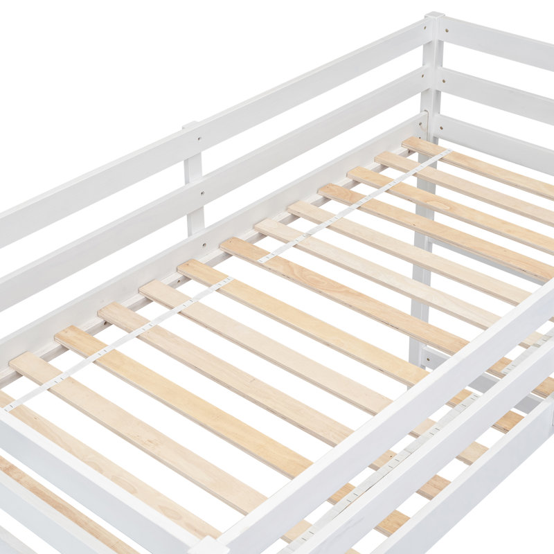 Lit mezzanine pour enfants Stephine, Simple, Blanc