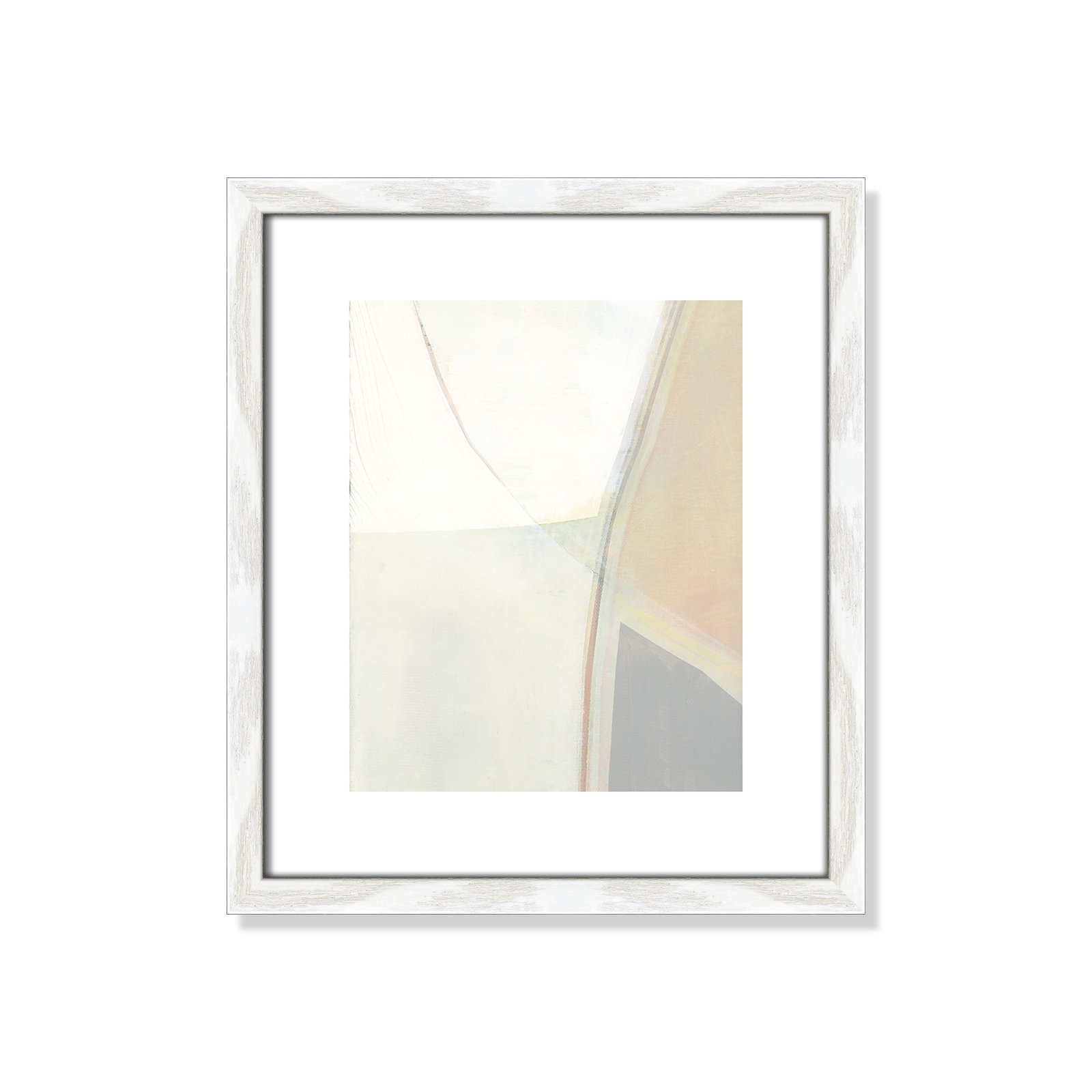 In Neutral II - Painting Print, White Wood Framed Paper, 15" H x 13" W x 0.75" D