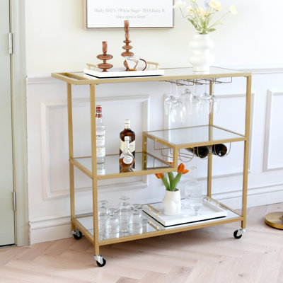 Gregoriana Mirror Bar Serving Cart