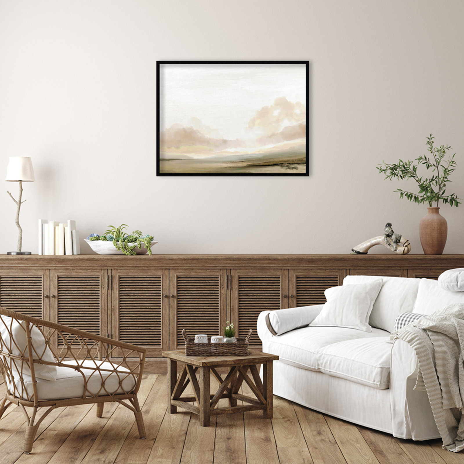 Southern Landscape Print by Dan Hobday, Black, 31" H x 41" W x 1" D
