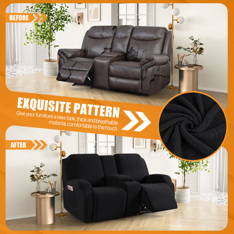 Wald Stretch Jacquard Recliner Chair Loveseat Couch Cover
