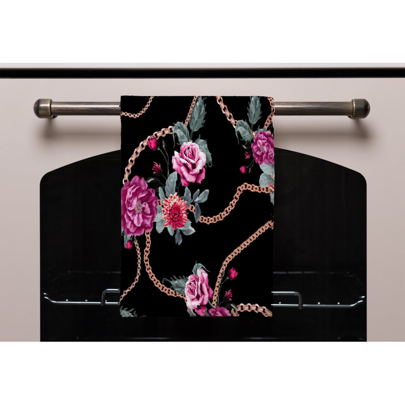 Cotton Floral Waffle Kitchen Towel