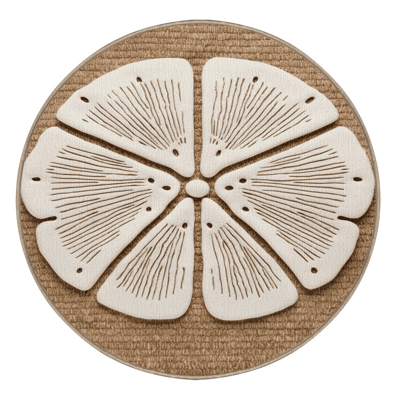  Tapis bord de mer lavable, Rond 4 pi