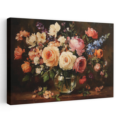 Bold And Beautiful Classic Traditional Abstract Peony Wall Art Print
