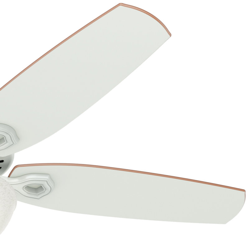 Snow White 52" Ceiling Fan with LED Light and Beech Blades