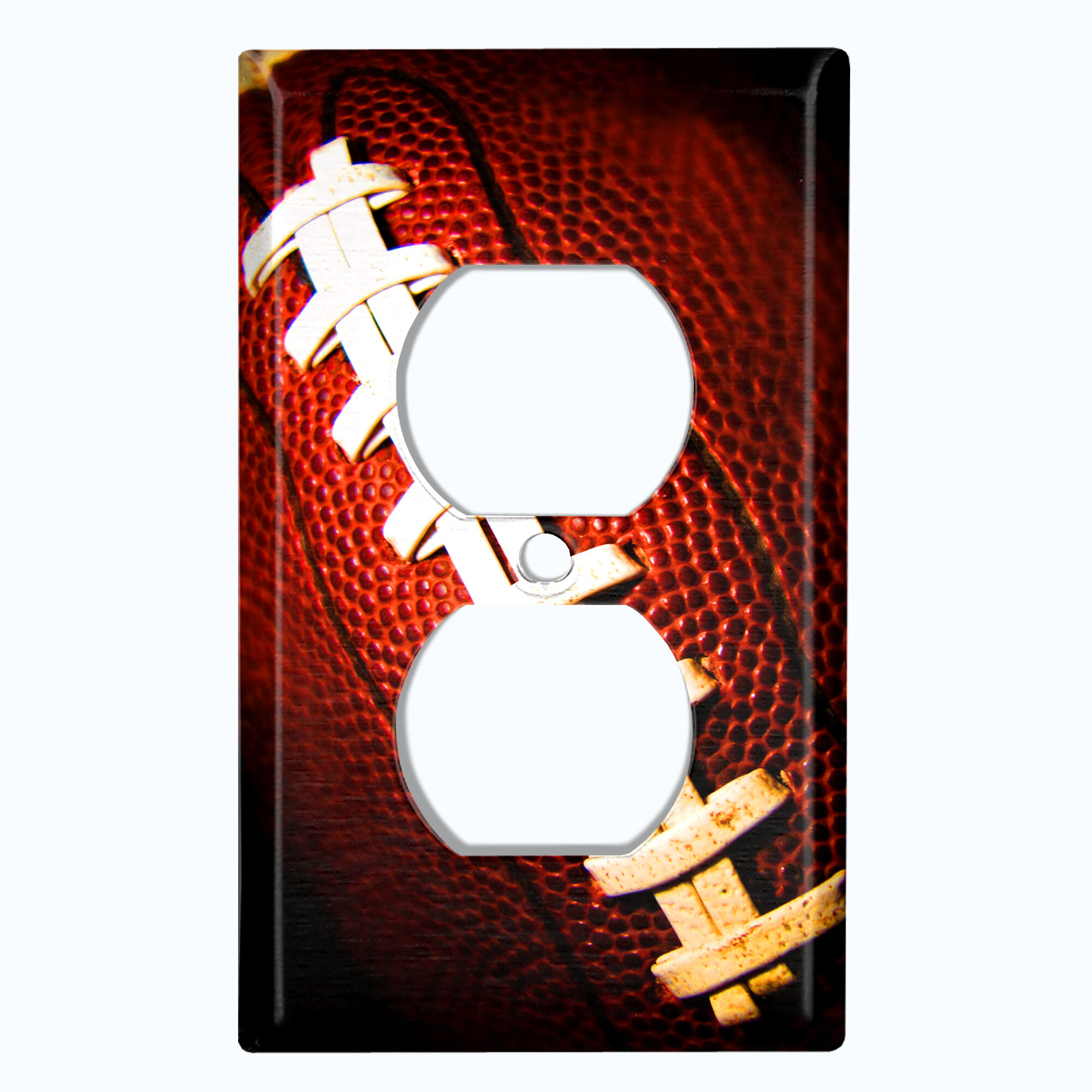 WorldAcc Metal Light Switch Plate Outlet Cover (Football - Single