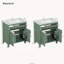 Ensemble meuble-lavabo moderne vert de 152 cm (60 po) avec double lavabo en céramique, tablette réglable, portes à fermeture amortie et tiroir rabattable.-508049036