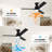 Vaczon 48" Flush Mount Smart Dimmable LED Ceiling Fan, APP and Remote Control, 3 Colors Lights, Double-Sided Wood Baldes, Timer