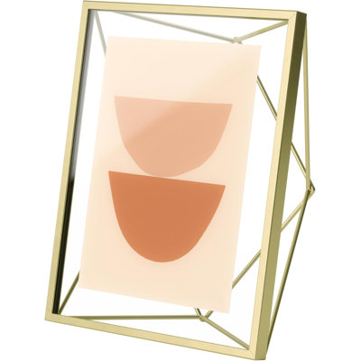 Picture Frame, Floating Metal Wall Mount, 5x7, Brass