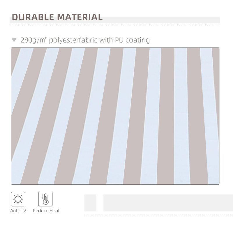 Auvents rétractables, Beige, H 59 po x l 116,3 po x P 96,5 po