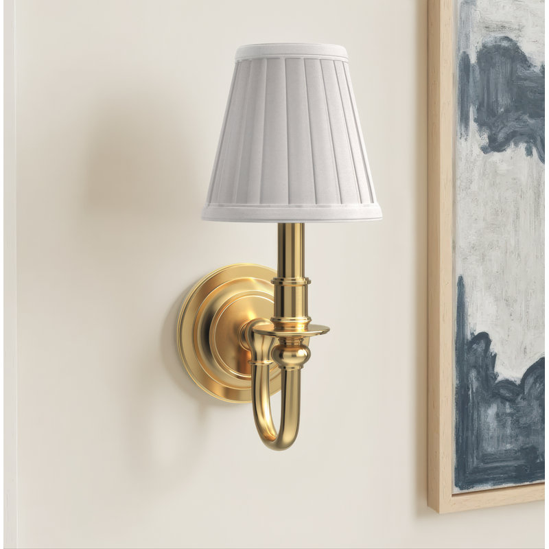 Lennon Steel Armed Sconce, Aged Brass