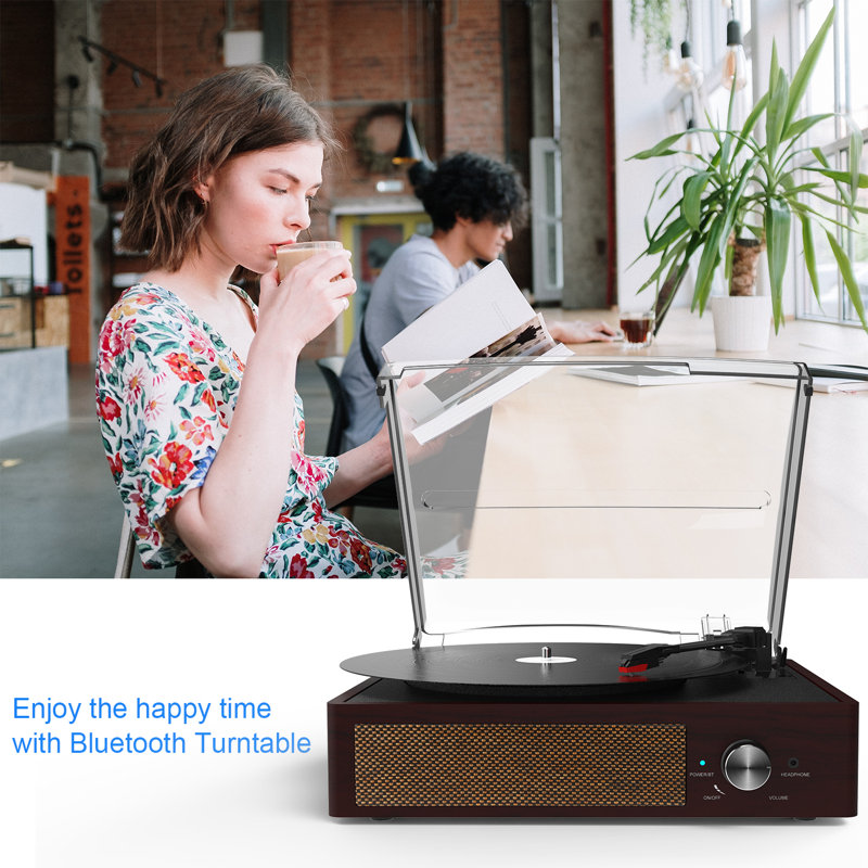 2 - Speed Turntable Decorative Record Player with Bluetooth