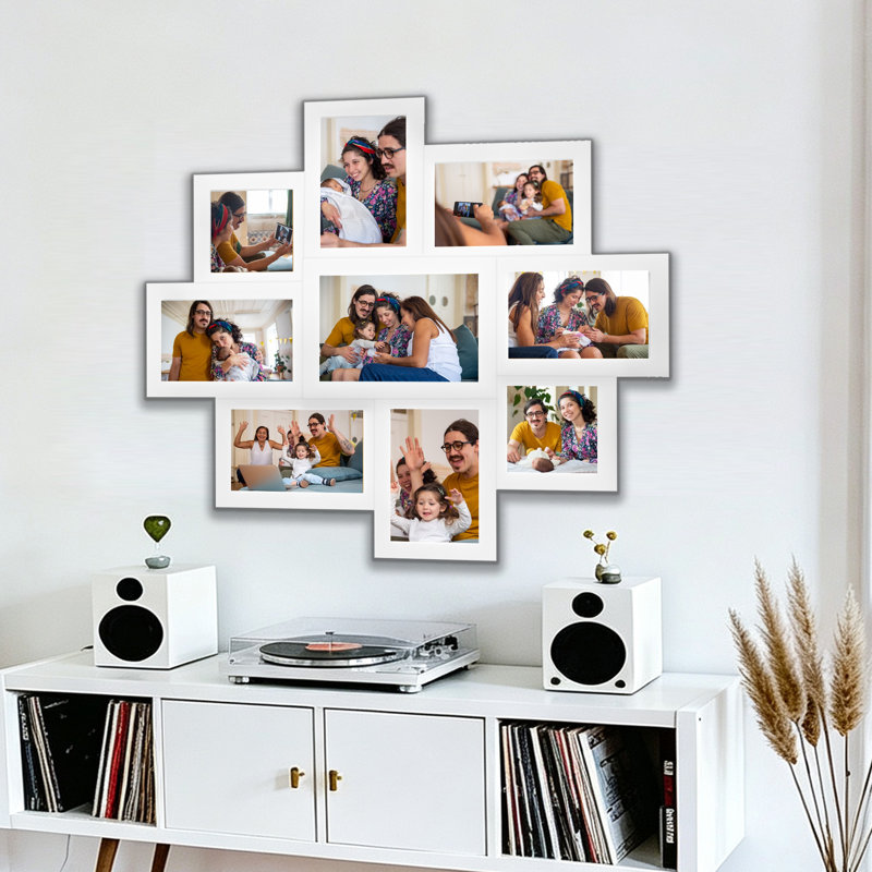 Cadre 9 photos Collage, Blanc