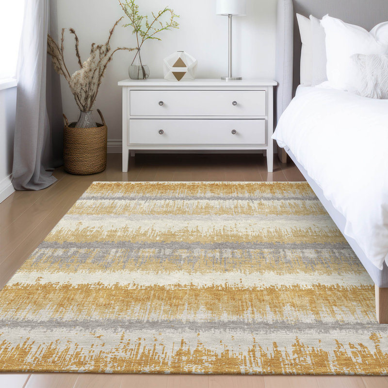 Chayden Indoor/Outdoor Chantille ACN1013 Gold Area Rug, Rectangle 9' x 12'