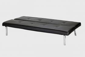 Lyndell Faux Leather Sleeper, Black