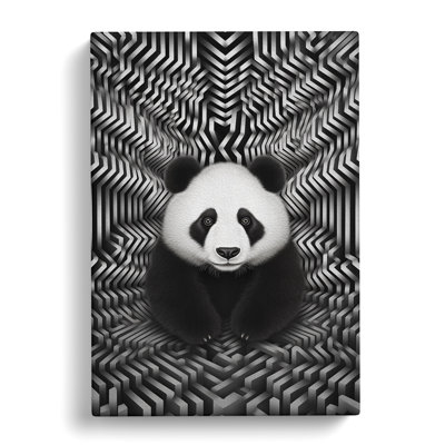 Panda Op - Wrapped Canvas