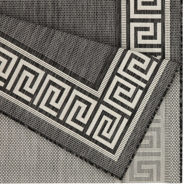 Gchar2002 Anthracite Area Rug - Sunshine Indoor/outdoor Ravishing Border Feature Stain For Different Settings & Pet Amicable Indoor And Outdoor Stylish , Made