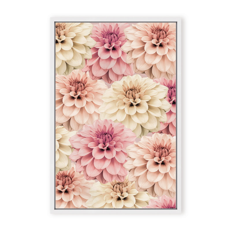 Nature Inspired Dahlia by  - Picture Frame Graphic Art on Paper, 24" H x 16" W x 1.125" D, Framed Matted Print, Beige