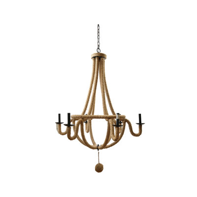 Lustre en jute avec 6 lumières