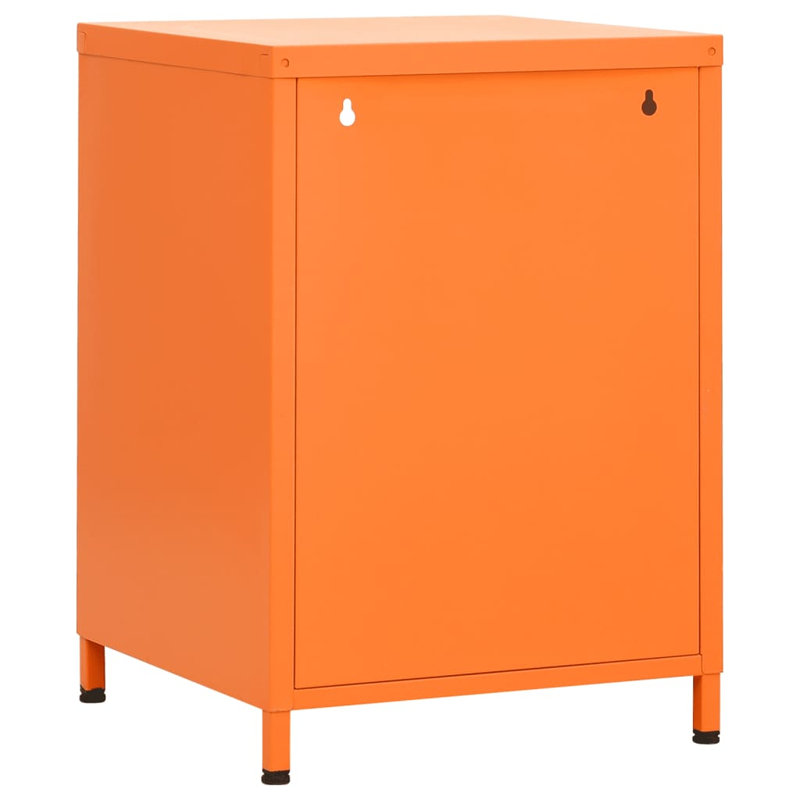 Bren 35cm W Steel Bedside Table, Orange, Individual