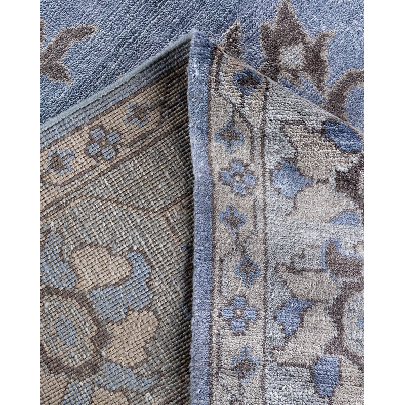 Tapis moderne noué à la main de conception unique - mauve 9 pi 1 po x 12 pi 1 po Modern