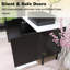 30 po Ensemble de meuble-lavabo simple sur pied Largeur avec lavabo vasque en céramique et comptoir blanc Carrara-113791476