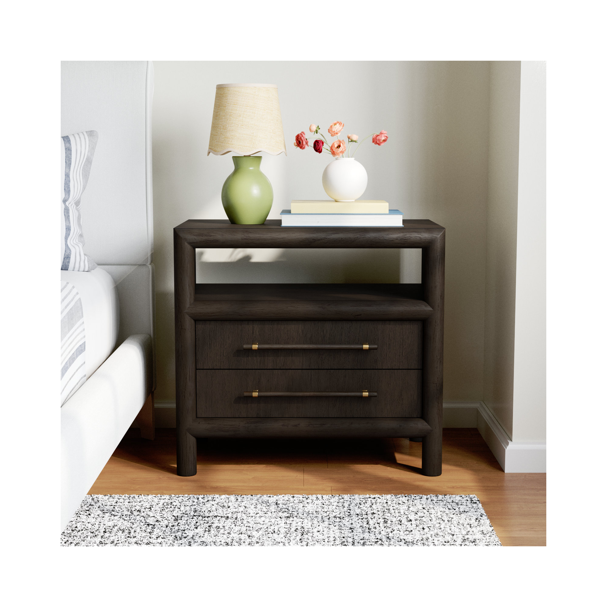 Colleen 2 - Drawer Nightstand, Basalt Gray